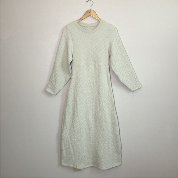 New FREE PEOPLE Gabby Seamless Long Sleeve Midi Dress Wet Plaster Quilted M/L - Picture 4 of 15
